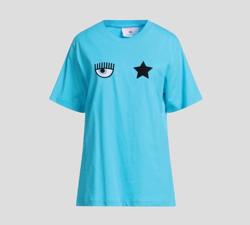Chiara Ferragni - FRANELA MANGA CORTA CON LOGO DE OJO Y ESTRELLA BORDADOS SOBRE EL PECHO