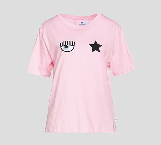 Chiara Ferragni - FRANELA MANGA CORTA CON LOGO DE OJO Y ESTRELLA BORDADOS SOBRE EL PECHO