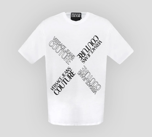 Versace Jeans Couture - FRANELA CUELLO REDONDO CON ESTAMPADO VJC EN FORMA DE "X" FRONTAL