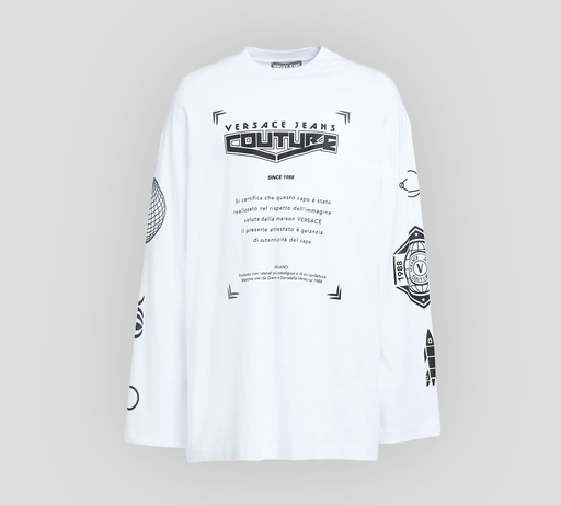 Versace Jeans Couture - SWEATER CUELLO REDONDO CON ESTAMPADO SPACE SOBRE PECHO Y MANGAS