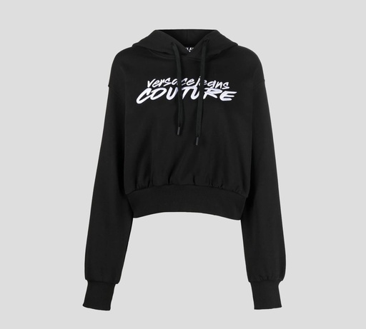 [73HAIT16-CF01T-899] Versace Jeans Couture - HOODIE CON LETRAS VJC BORDADAS SOBRE EL PECHO
