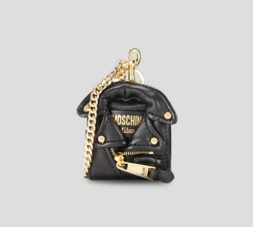 [7A7733-8002-1555] Moschino - MONEDERO "BIKER" MINI CON CADENA DORADA