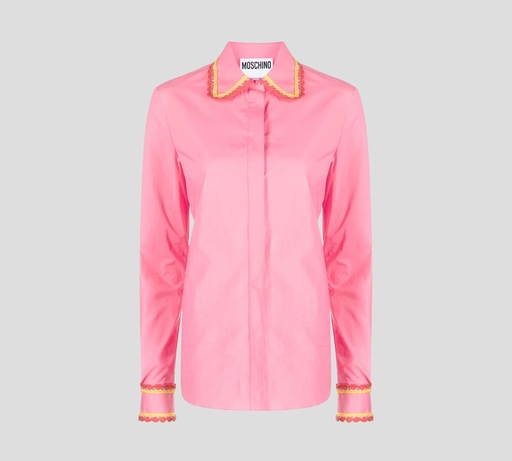 Moschino - CAMISA MANGA LARGA CON ADORNO TEJIDO EN CROCHET