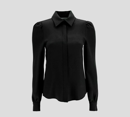 Moschino - BLUSA CON MANGAS LARGAS LIGERAMENTE ABULLONADAS