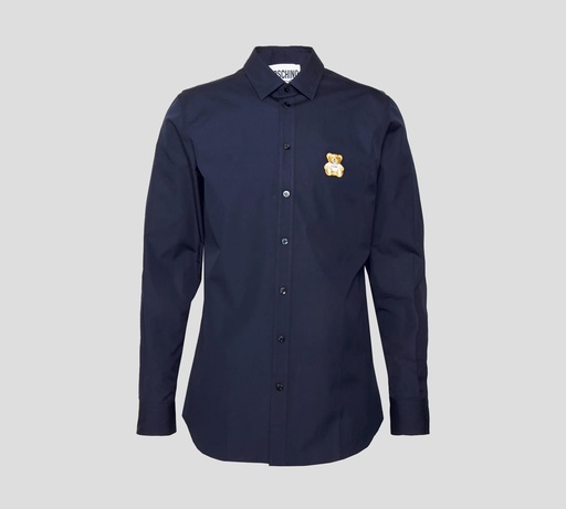 Moschino - CAMISA CON OSO BORDADO SOBRE EL PECHO