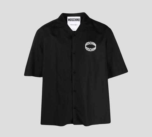 Moschino - CAMISA MANGA CORTA ABOTONADA CON LOGO SOBRE EL PECHO