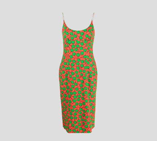 Moschino - VESTIDO CON ESTAMPADO DE CEREZAS VERDES
