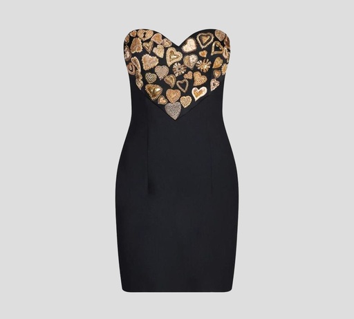 [A0450-5533-3555] Moschino - MINI VESTIDO STRAPLESS CON ESCOTE DE CORAZÓN