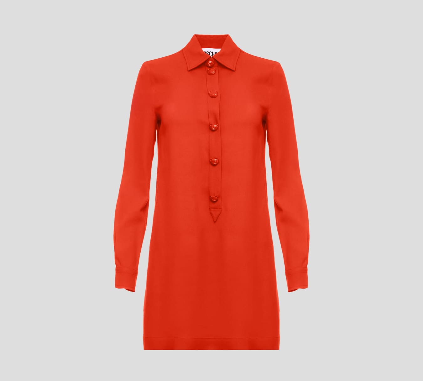Moschino - VESTIDO DE BLUSÓN, MANGA LARGA CON BOTONES DE OSO