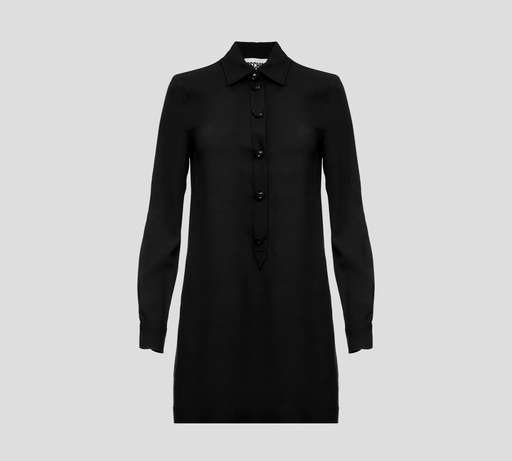 Moschino - VESTIDO DE BLUSÓN, MANGA LARGA CON BOTONES DE OSO