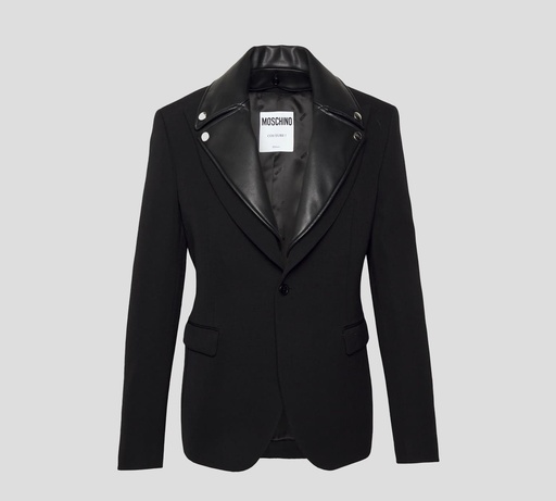 Moschino - BLAZER CON SOLAPAS DE CUERO ESTILO "BIKER"