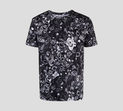 Moschino - FRANELA CUELLO REDONDO CON PRINT DE RAYONES DIVERSOS