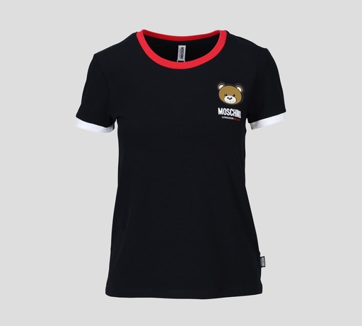 Moschino - FRANELA CUELLO REDONDO CON OSO MARRÓN SOBRE EL PECHO