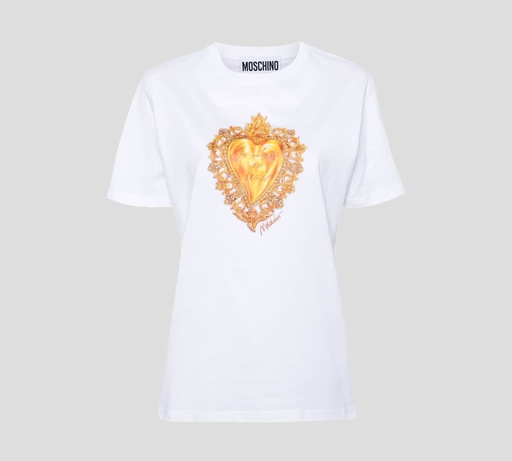 Moschino - FRANELA CUELLO REDONDO DE CORAZÓN DORADO