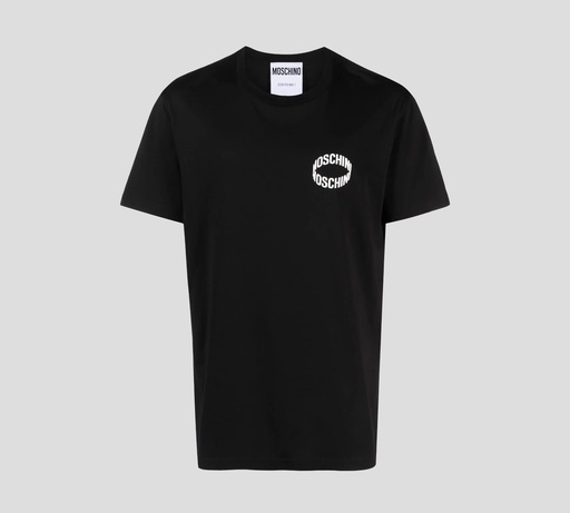 Moschino - FRANELA CUELLO REDONDO CON LOGO ELÍPTICO SOBRE EL PECHO