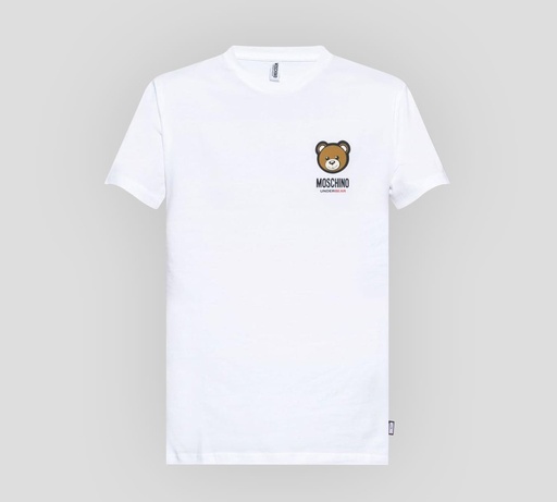 Moschino - FRANELA CUELLO REDONDO CON OSO DE GOMA "UNDERBEAR" SOBRE EL PECHO