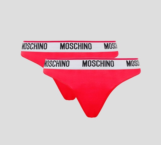 Moschino - BI PACK DE PANTY HILO CON BANDA ELÁSTICA DE MARCA A LA CADERA