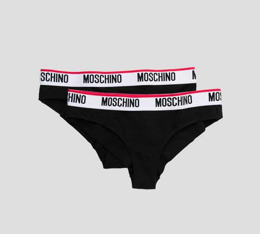 Moschino - BI PACK DE PANTY CON BANDA ELÁSTICA DE MARCA A LA CADERA