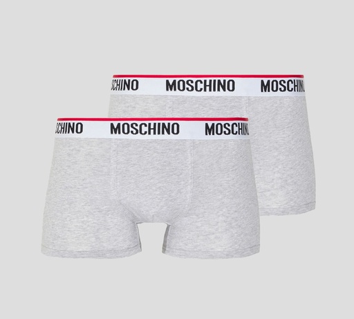 Moschino - BI PACK DE BOXER CON LÍNEA ROJA SOBRE BANDA ELÁSTICA
