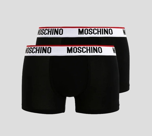 Moschino - BI PACK DE BOXER CON LÍNEA ROJA SOBRE BANDA ELÁSTICA