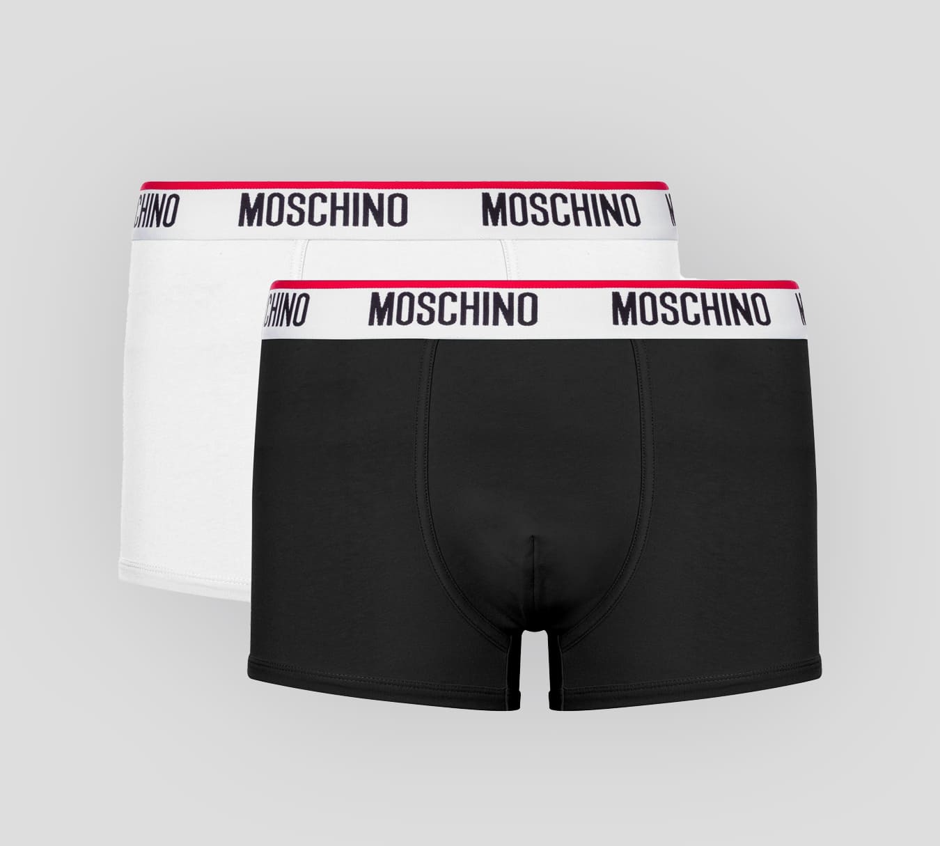Moschino - BI PACK DE BOXER CON LÍNEA ROJA SOBRE BANDA ELÁSTICA
