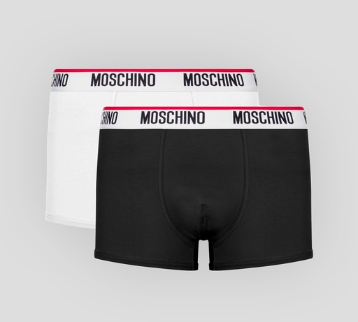 Moschino - BI PACK DE BOXER CON LÍNEA ROJA SOBRE BANDA ELÁSTICA