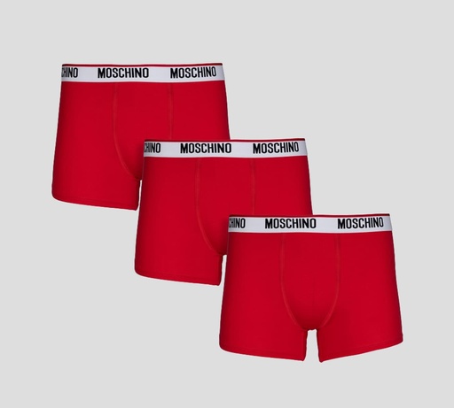 Moschino - TRI PACK DE BOXER CON LÍNEA ROJA SOBRE BANDA ELÁSTICA
