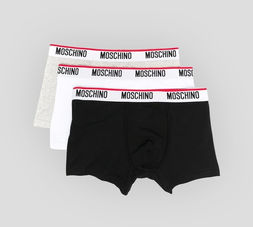 Moschino - TRI PACK DE BOXER CON LÍNEA ROJA SOBRE BANDA ELÁSTICA
