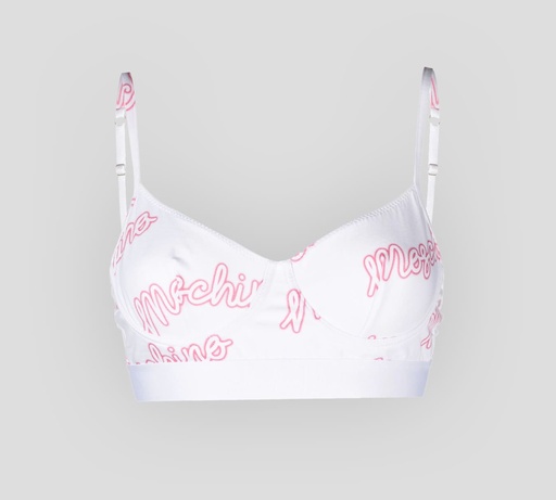 Moschino - BRASIER CON BARILLA, BANDA ELÁSTICA BAJO EL BUSTO Y ESTAMPADO SCRIPT