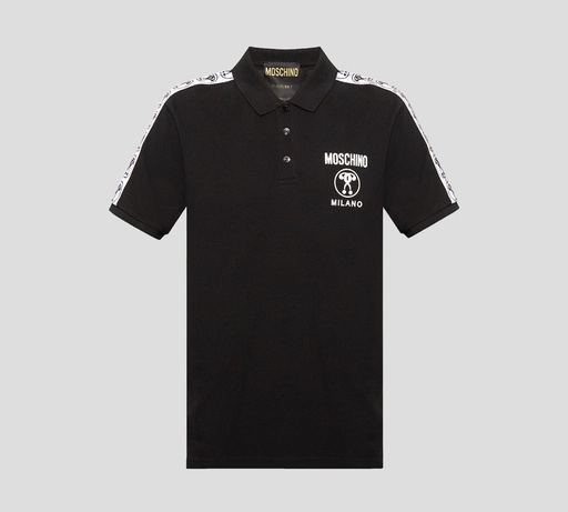 Moschino - POLO "MILANO" CON BANDAS ELÁSTICAS SOBRE MANGAS
