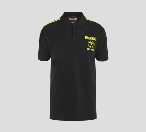 Moschino - POLO "MILANO" CON BANDAS ELÁSTICAS SOBRE MANGAS