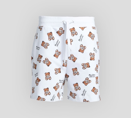 Moschino - SHORT DE ALGODÓN CON ESTAMPADO DE OSOS MARRONES