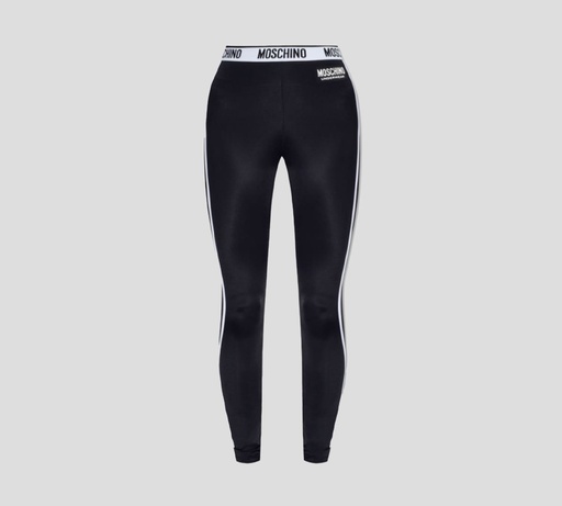 Moschino - LEGGIN DEPORTIVA EN TELA BRILLANTE CON BANDA ELÁSTICA A LA CADERA