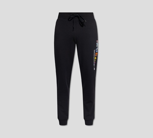 [A6815-4424-0555] Moschino - MONO TIPO JOGGER CON ESTAMPADO EN VERTICAL SOBRE PIERNA