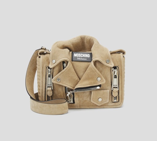 [A7431-8015-0148] Moschino - CARTERA "BIKER" EN CUERO SUAVE MATE