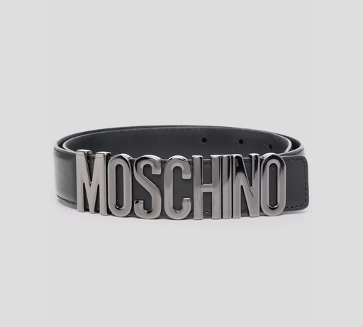 Moschino - CINTURÓN CON HEBILLA DE LETRAS METÁLICAS GRUESA