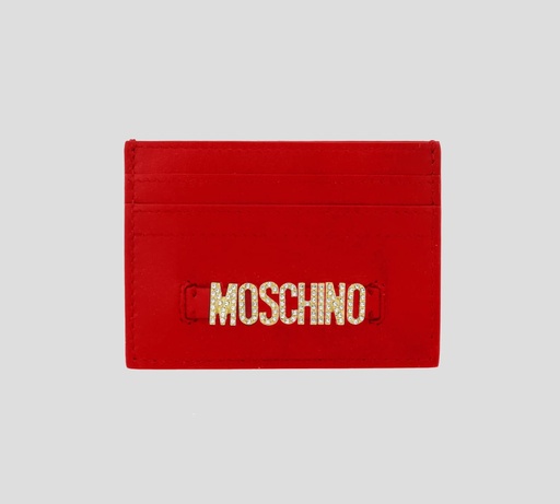 [A8136-8024-3112] Moschino - TARJETERO CON PLACA METÁLICA DE PEDRERIA