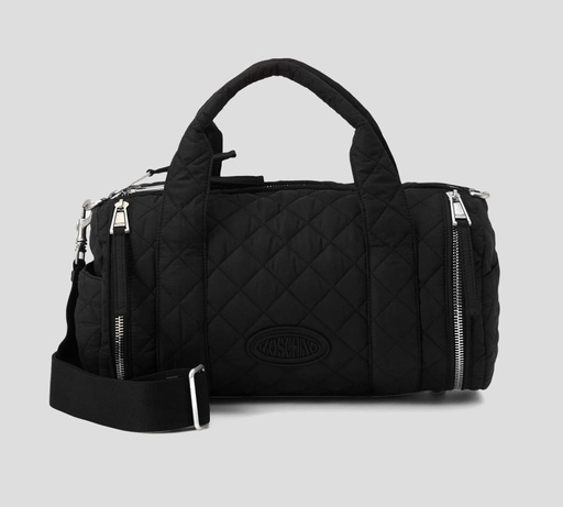 [A9006-8203-0555] Moschino - BOLSO VIAJERO ACOLCHADO CON ASA DE MANO Y TIRA LARGA