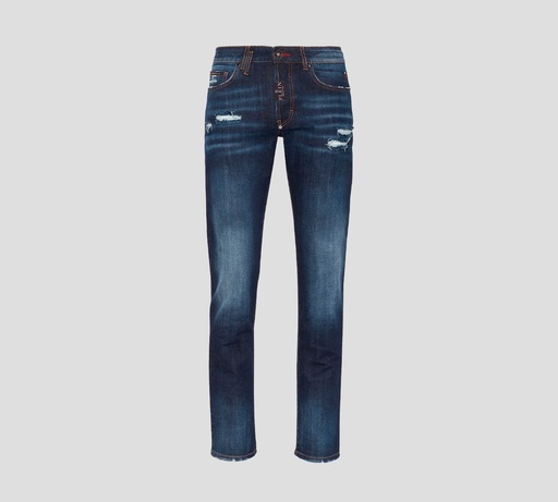 Philipp Plein - SKINNY JEANS CORTE SUPER STRAIGHT CON RASGADURAS