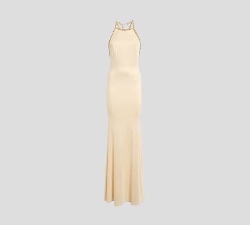 Elisabetta Franchi - VESTIDO DE GALA CORTE ROMANO CON TIRAS DE CADENAS
