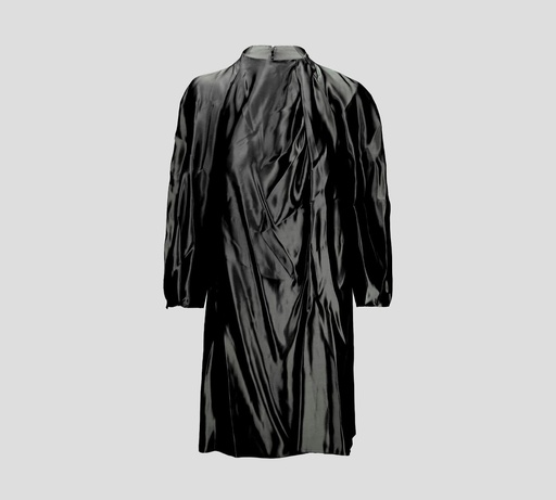 Elisabetta Franchi - VESTIDO CORTO DE SATÉN CON MANGAS ABULLONADAS