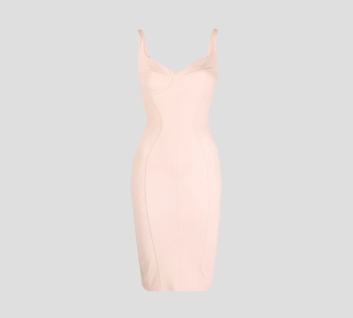 [AB32531E2-V360-AR6] Elisabetta Franchi - VESTIDO CEÑIDO CON ESCOTE DE BUSTIER A LA RODILLA