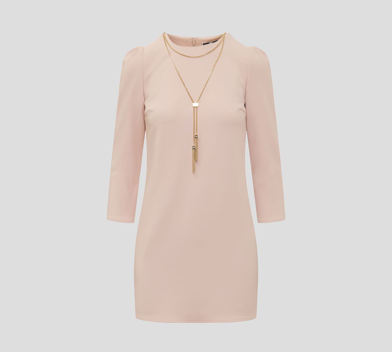 Elisabetta Franchi - VESTIDO CORTO CON MANGAS ABULLONADAS Y CADENA