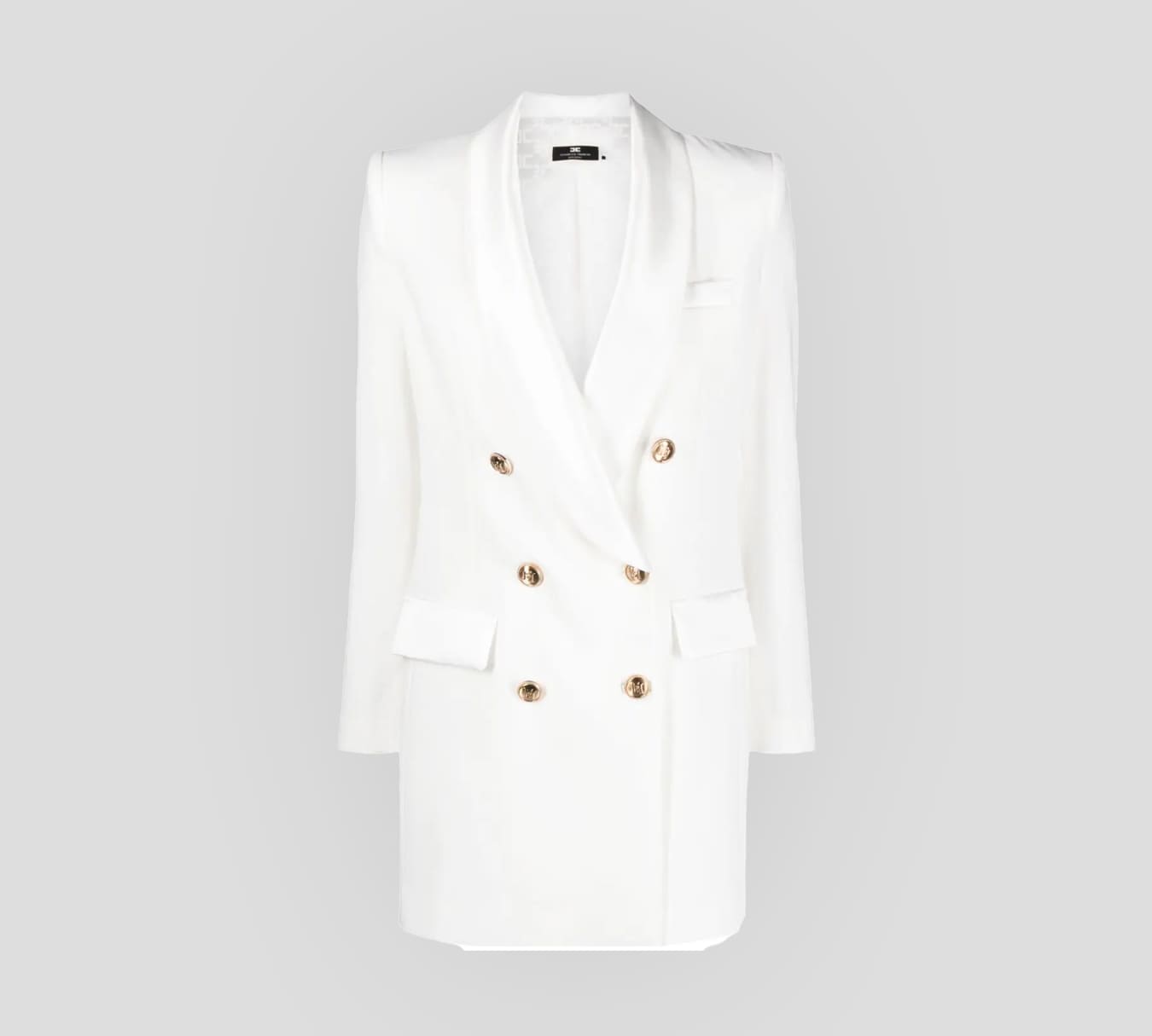 Elisabetta Franchi - VESTIDO CORTE BLAZER CON SOLAPAS DE SEDA Y BOTONES DORADOS