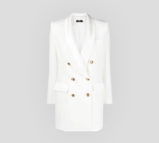 Elisabetta Franchi - VESTIDO CORTE BLAZER CON SOLAPAS DE SEDA Y BOTONES DORADOS