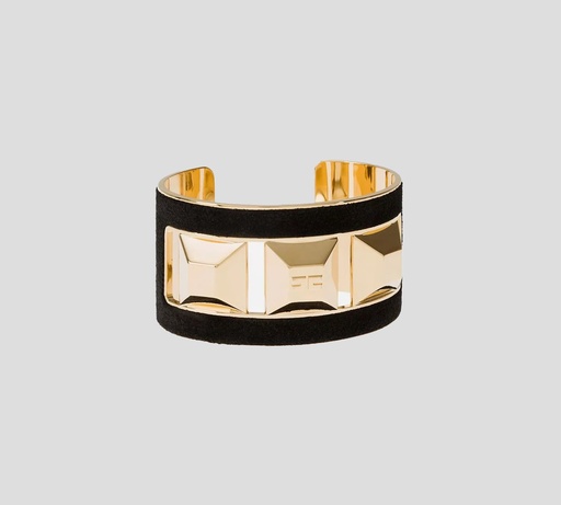 [BC04B27E2-V240-110] Elisabetta Franchi - BRAZALETE DE ORO RECUBIERTO CON GAMUZA