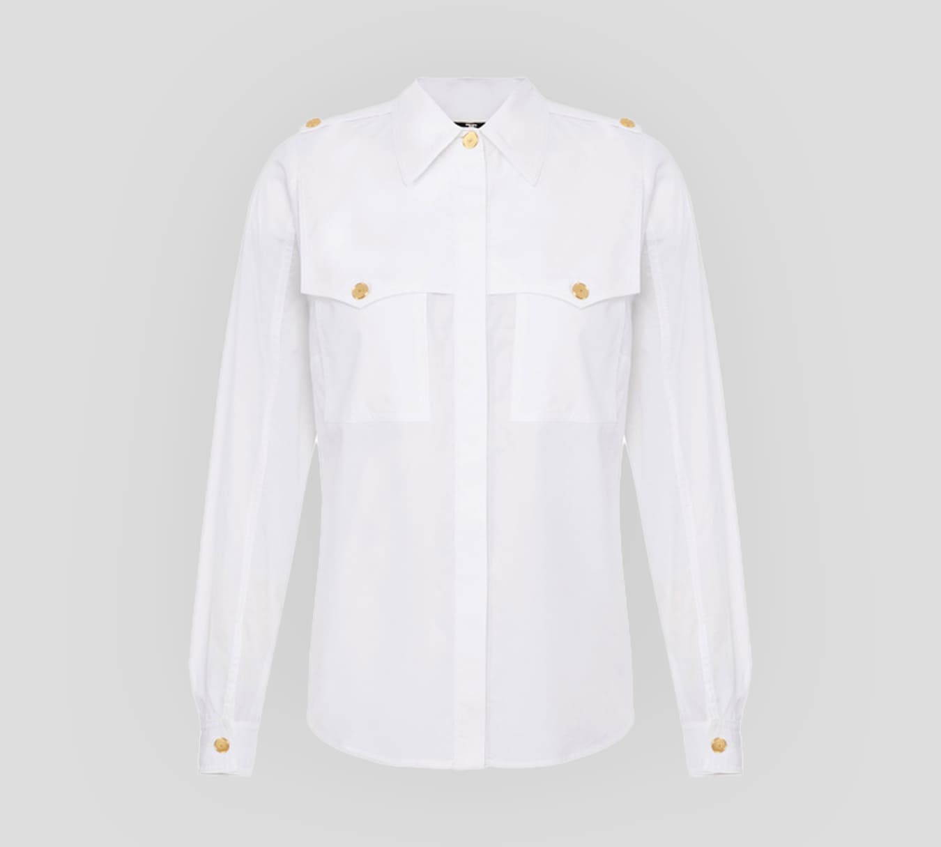 Elisabetta Franchi - CAMISA CON DOBLE BOLSILLO Y BOTONES DORADOS
