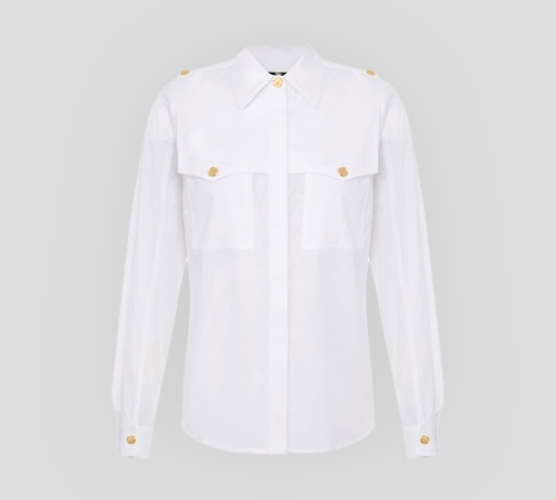 [CA01131E1-V380-100] Elisabetta Franchi - CAMISA CON DOBLE BOLSILLO Y BOTONES DORADOS