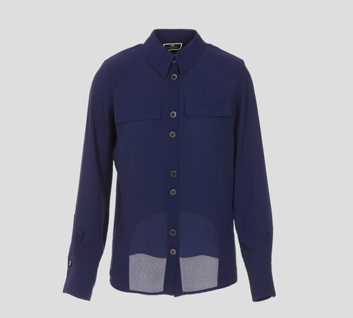 Elisabetta Franchi - BLUSA ABOTONADA CON DOBLE SOLAPA FRONTAL