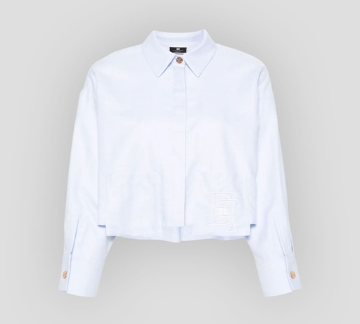 [CA02941E2-V270-019] Elisabetta Franchi - BLUSA CORTA CON BOLSILLOS SOBRESALIENTES